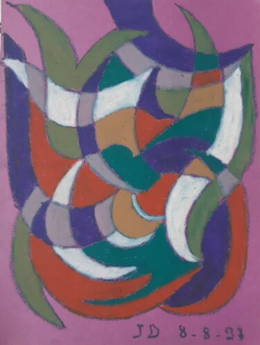 Pittura intitolato "Pastel Abstrait 1" da Jacques Desvaux (JD), Opera d'arte originale, Pastello