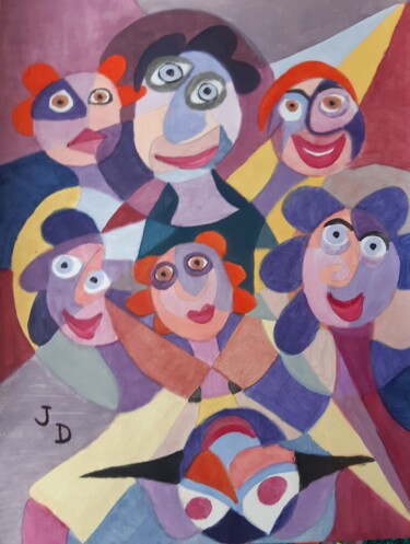 Peinture intitulée "Aux Marionnettes" par Jacques Desvaux (JD), Œuvre d'art originale, Acrylique