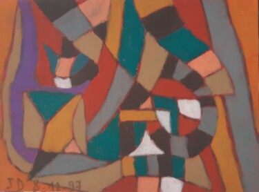 Painting titled "Pastel Abstrait 3" by Jacques Desvaux (JD), Original Artwork, Pastel