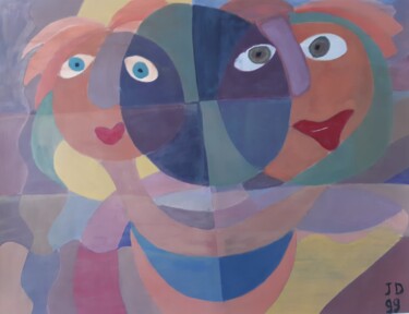 Peinture intitulée "Elle et Moi" par Jacques Desvaux (JD), Œuvre d'art originale, Acrylique
