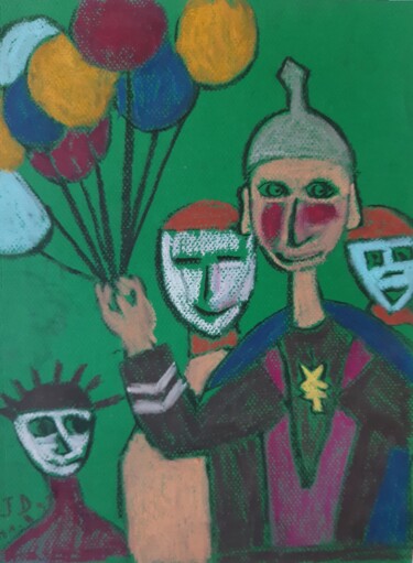 Painting titled "Luftballons" by Jacques Desvaux (JD), Original Artwork, Acrylic