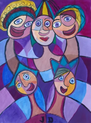 Painting titled "Famille  Royale ou…" by Jacques Desvaux (JD), Original Artwork, Acrylic