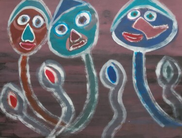 Painting titled "Spermatozoïdes" by Jacques Desvaux (JD), Original Artwork, Acrylic