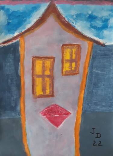 Peinture intitulée "Maison Songeuse" par Jacques Desvaux (JD), Œuvre d'art originale, Acrylique