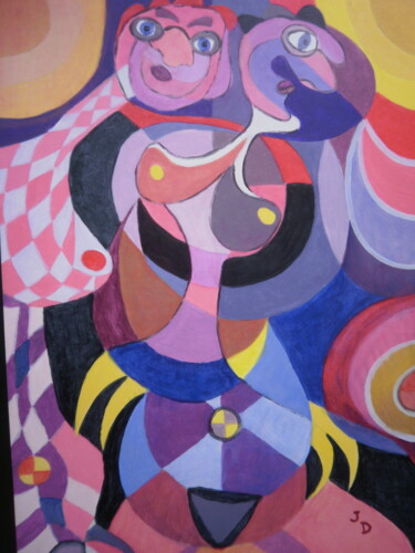 Painting titled "La Danse  1" by Jacques Desvaux (JD), Original Artwork, Acrylic Mounted on Cardboard