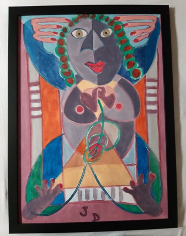 Peinture intitulée "La Femme Primitive" par Jacques Desvaux (JD), Œuvre d'art originale, Acrylique