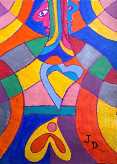 Peinture intitulée "Les Jolis Coeurs" par Jacques Desvaux (JD), Œuvre d'art originale, Acrylique