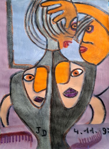 Malerei mit dem Titel "Miroir, Mon Beau Mi…" von Jacques Desvaux (JD), Original-Kunstwerk, Pastell