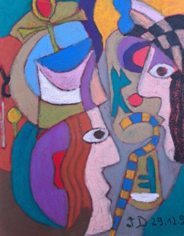Peinture intitulée "Souvenir d'Egypte" par Jacques Desvaux (JD), Œuvre d'art originale, Pastel
