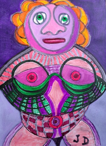 Schilderij getiteld "Les   Dessous  Chics" door Jacques Desvaux (JD), Origineel Kunstwerk, Acryl