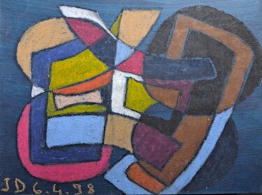 Peinture intitulée "L'Abstrait  Foncé" par Jacques Desvaux (JD), Œuvre d'art originale, Pastel