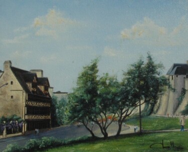 Painting titled "Caen Les quatrans" by Jacques Dolley, Original Artwork, Oil