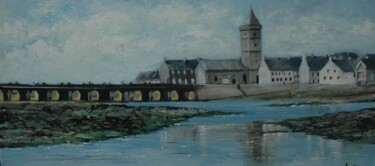 Painting titled "Portbail" by Jacques Dolley, Original Artwork, Acrylic Mounted on Wood Stretcher frame
