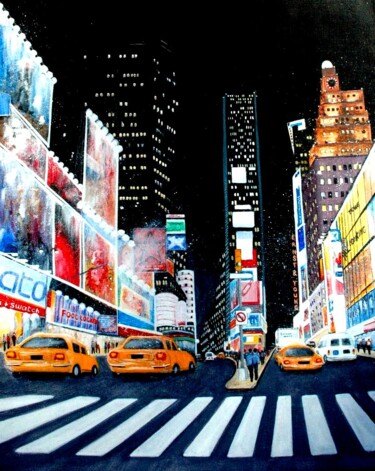 Painting titled "New York 2" by Jacques Dolley, Original Artwork, Acrylic Mounted on Wood Stretcher frame