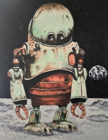 Schilderij getiteld "extra terrestre" door Jacques Dolley, Origineel Kunstwerk, Acryl