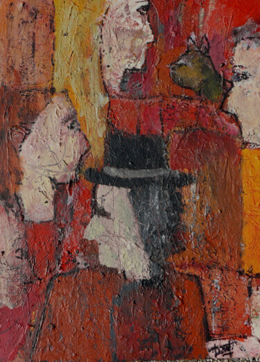 Картина под названием "PROFILS" - Jacques Donneaud, Подлинное произведение искусства, Акрил Установлен на Деревянная рама дл…