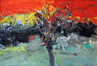 Pintura intitulada "le vieil arbre" por Jacques Donneaud, Obras de arte originais, Acrílico