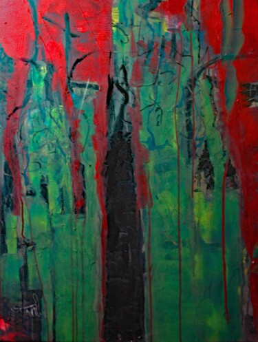 Peinture intitulée "LE GRAND ARBRE II" par Jacques Donneaud, Œuvre d'art originale, Acrylique Monté sur Châssis en bois