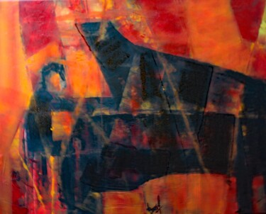 Картина под названием "LE PIANISTE EN CONC…" - Jacques Donneaud, Подлинное произведение искусства, Акрил Установлен на Дерев…