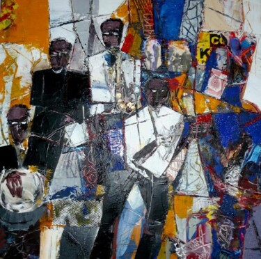 Картина под названием "Only jazz" - Jacques Donneaud, Подлинное произведение искусства, Акрил Установлен на Деревянная рама…