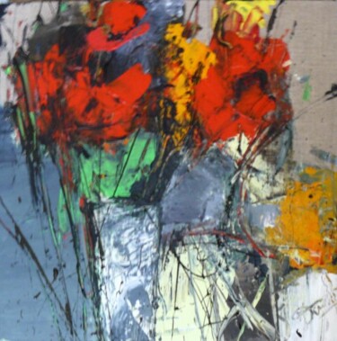 Peinture intitulée "fleurs de printemps" par Jacques Donneaud, Œuvre d'art originale, Huile