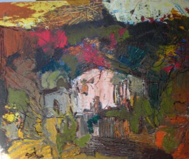 Картина под названием "Montagne de lure" - Jacques Donneaud, Подлинное произведение искусства, Акрил Установлен на Деревянна…