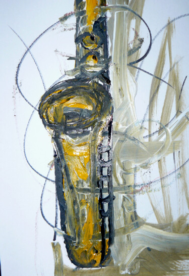 Peinture intitulée "Esquisse pour saxop…" par Jacques Donneaud, Œuvre d'art originale, Aquarelle
