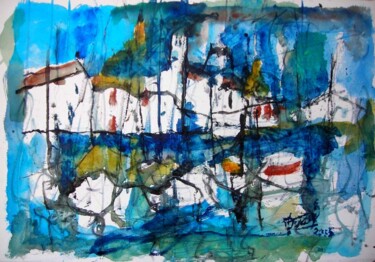 Peinture intitulée "Port de Méditerranée" par Jacques Donneaud, Œuvre d'art originale, Aquarelle