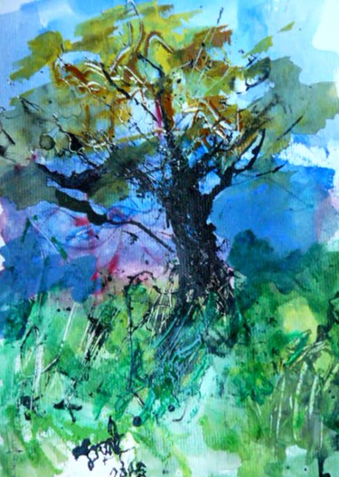 Peinture intitulée "Le grand arbre" par Jacques Donneaud, Œuvre d'art originale