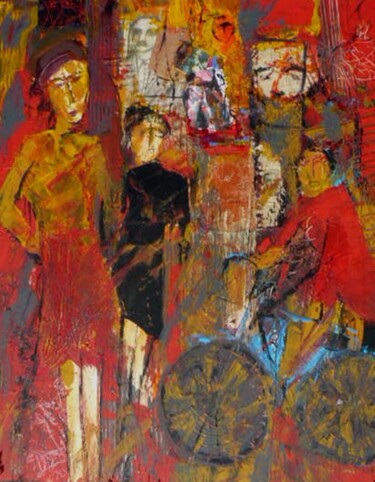 Peinture intitulée "LES GENS DE LA VILLE" par Jacques Donneaud, Œuvre d'art originale, Acrylique Monté sur Châssis en bois