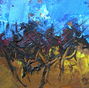 Malerei mit dem Titel "Verger en hiver" von Jacques Donneaud, Original-Kunstwerk, Acryl