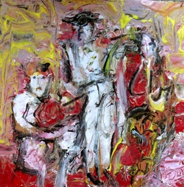 Pittura intitolato "Carnaval, musiciens" da Jacques Donneaud, Opera d'arte originale, Acrilico