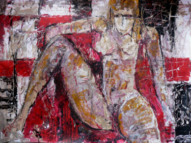 Malerei mit dem Titel "La méditation II" von Jacques Donneaud, Original-Kunstwerk, Acryl