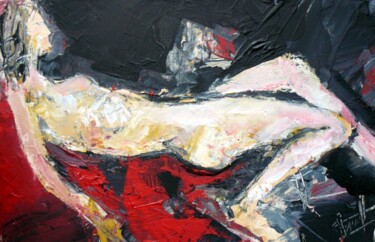 Картина под названием "Noir, blanc, nu" - Jacques Donneaud, Подлинное произведение искусства, Акрил Установлен на Деревянная…
