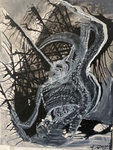 Pintura intitulada "noir et blanc 2 24" por Jacques Dugois (JAZON), Obras de arte originais, Acrílico