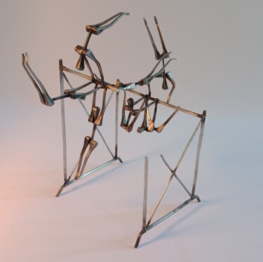 Skulptur mit dem Titel "Performance" von Jacques-Etienne Henry, Original-Kunstwerk, Metalle