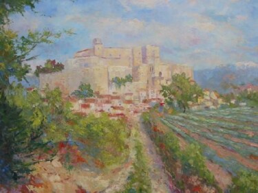 Peinture intitulée "A Grignan" par Jacques Fontan, Œuvre d'art originale, Huile