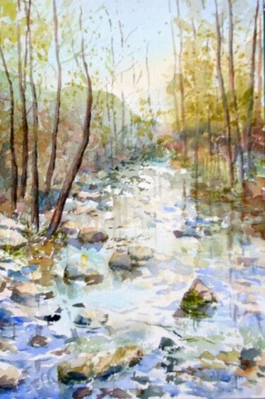 Painting titled "la-riviere.jpg" by Jacques Fontan, Original Artwork