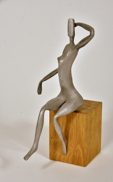 Sculpture titled "Femme au bain" by Jacques François Lesellier, Original Artwork, Metals