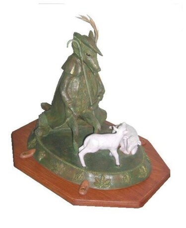 Sculpture intitulée "le loup devenu berg…" par Jacques Gressent, Œuvre d'art originale