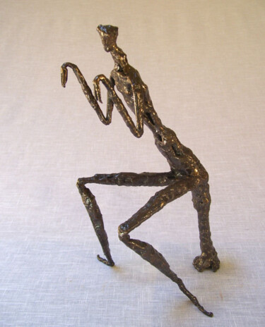 Sculpture titled "La mante" by Jacques Hellegouarch (Jaco), Original Artwork, Metals