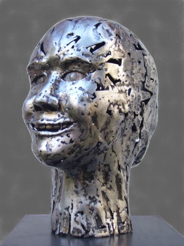 Sculpture intitulée "Janus bipolaire" par Jacques Hellegouarch (Jaco), Œuvre d'art originale