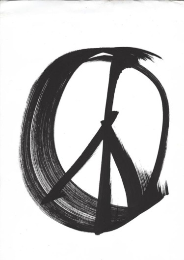 Druckgrafik mit dem Titel "Peace & love." von Jacques Kerenfors, Original-Kunstwerk, Monotypie