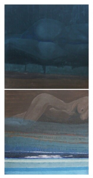 Peinture intitulée "corps à corps, fulg…" par Jacques Kerzanet, Œuvre d'art originale, Huile