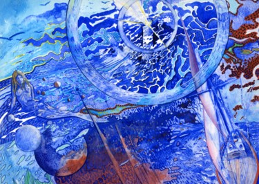 Peinture intitulée "le voyage de Mélisa…" par Kiddo, Œuvre d'art originale, Aquarelle