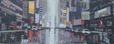 Collages titulada "rue de New York" por Jacques Lacourrege, Obra de arte original, Acrílico