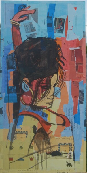 Collages titled "la bohème" by Jacques Lacourrege, Original Artwork, Collages