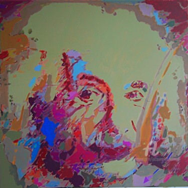 Painting titled "Albert=MC2" by Jacques Lacourrege, Original Artwork, Acrylic