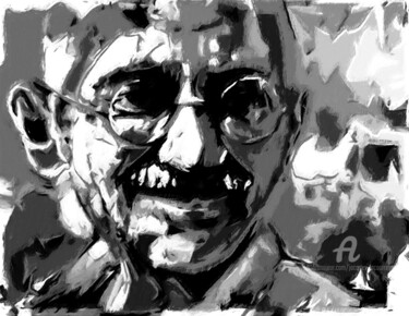 Peinture intitulée "Gandhi" par Jacques Lacourrege, Œuvre d'art originale, Acrylique
