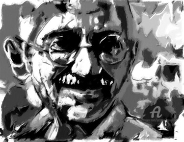 Painting titled "Gandhi" by Jacques Lacourrege, Original Artwork, Acrylic